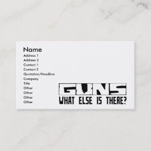 Carte De Visite Armes à feu quoi encore est là ?