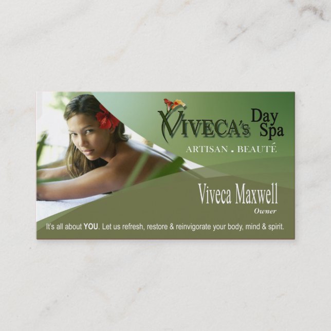 Carte De Visite Aromathérapie de thérapie de massage de spa de (Devant)
