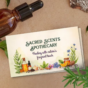 Carte De Visite Aromathérapie Pratique Aquarelle Illustration