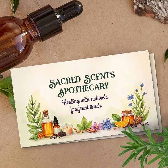 Carte De Visite Aromathérapie Pratique Aquarelle Illustration (Créateur téléchargé)