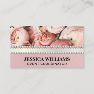 Carte De Visite Arrangement rose   Perles