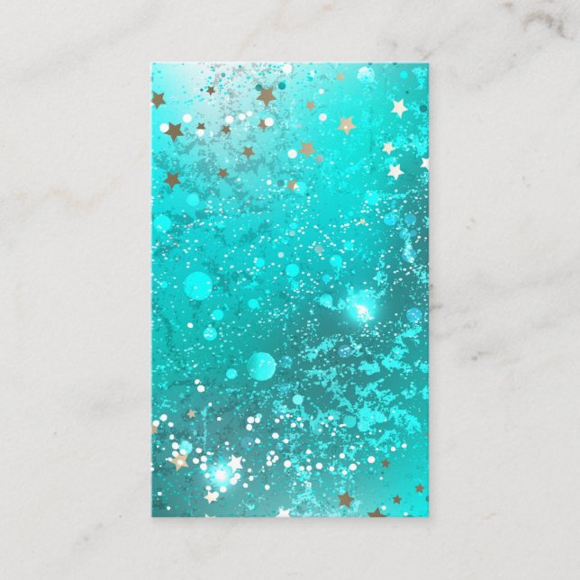 Carte De Visite Arrière - plan à huile Turquoise de la menthe (Devant)