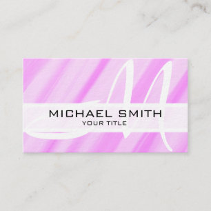 Carte De Visite Arrière - plan Abstrait Monogram Modern Pink
