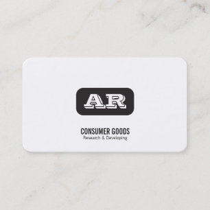 Carte De Visite Arrière - plan arrondi Monogramme (noir)