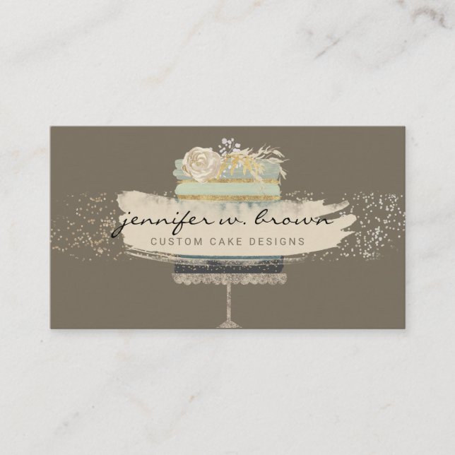 Carte De Visite Arrière - plan Brown Boulangerie Mariage clair Gât (Devant)