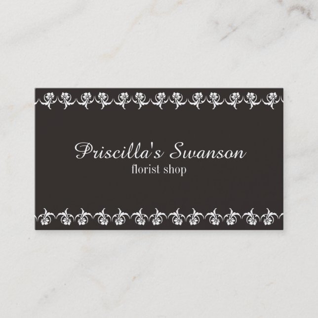 Carte De Visite Arrière - plan brun Motif blanc (Devant)