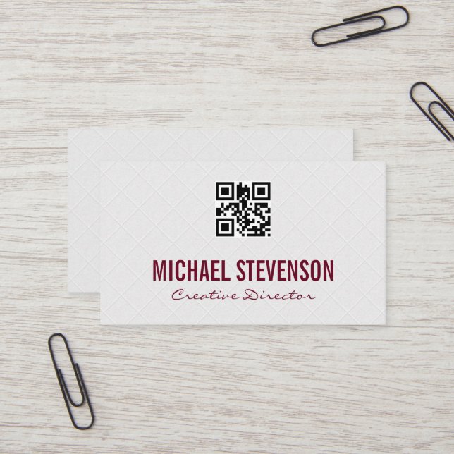 Carte De Visite Arrière - plan carrelé | Menuiserie | code qr (Devant/Arrière en situation)