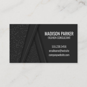 Carte De Visite Arrière - plan contemporain Black Luxury Texture