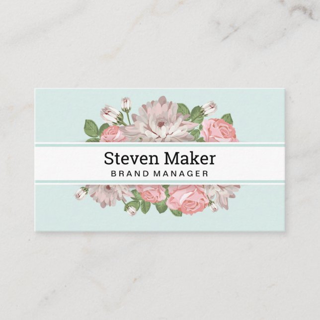 Carte De Visite Arrière - plan de fleurs (Devant)