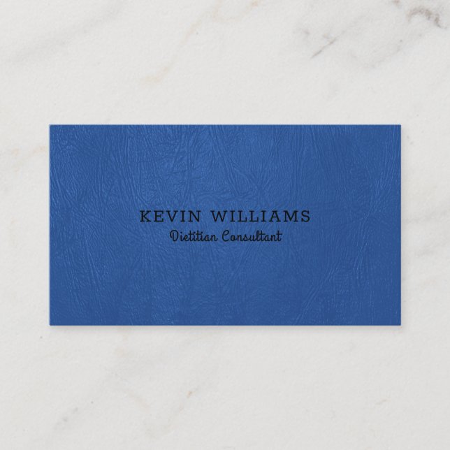 Carte De Visite Arrière - plan de texture en cuir bleu (Devant)