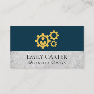 Carte De Visite Arrière - plan de texture Vintage de l'icône Gears