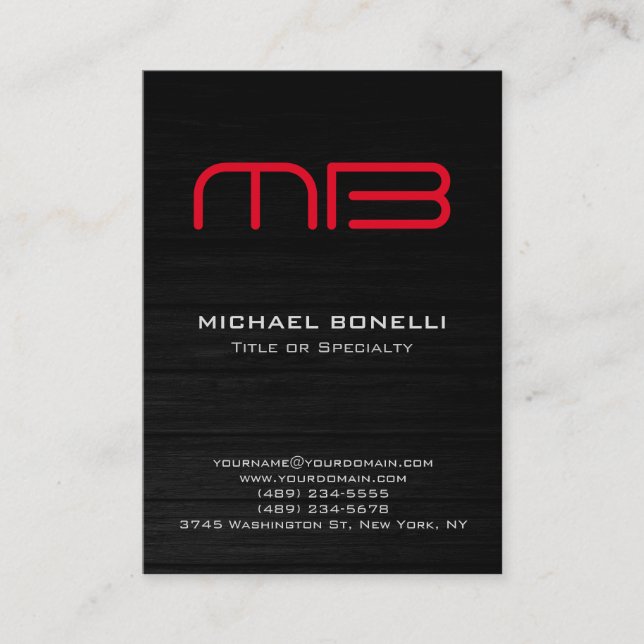 Carte de visite arrière - plan en bois moderne et  (Devant)