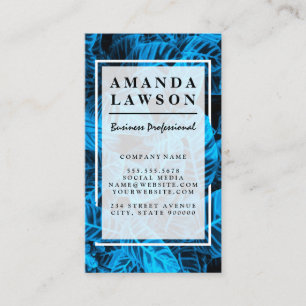 Carte De Visite Arrière - plan Feuille bleu tropical