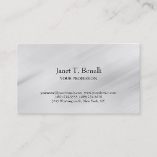 Carte De Visite Arrière - plan gris élégant Plain simple professio