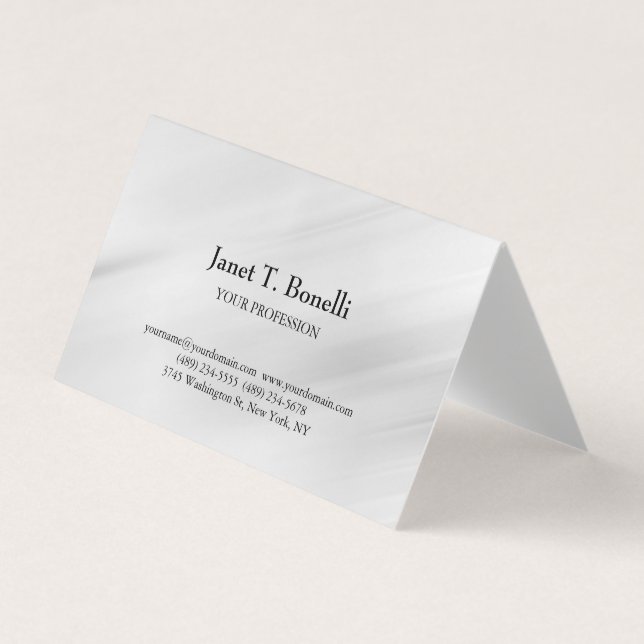 Carte De Visite Arrière - plan gris élégant Plain simple professio (Devant)