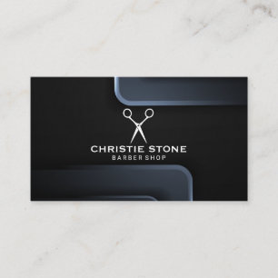 Carte De Visite Arrière - plan métallique   Ciseaux