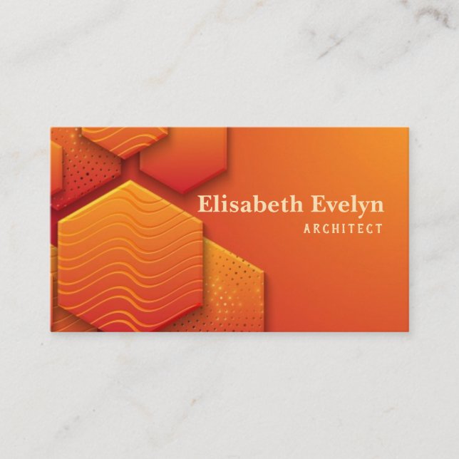 Carte De Visite arrière - plan orange texturé de style 3d (Devant)