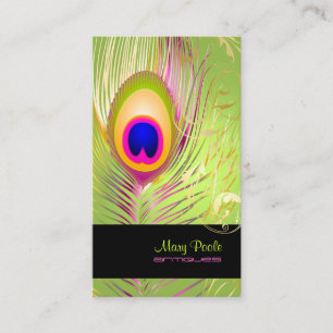 Carte De Visite Arrière - plan/paon de PixDezines