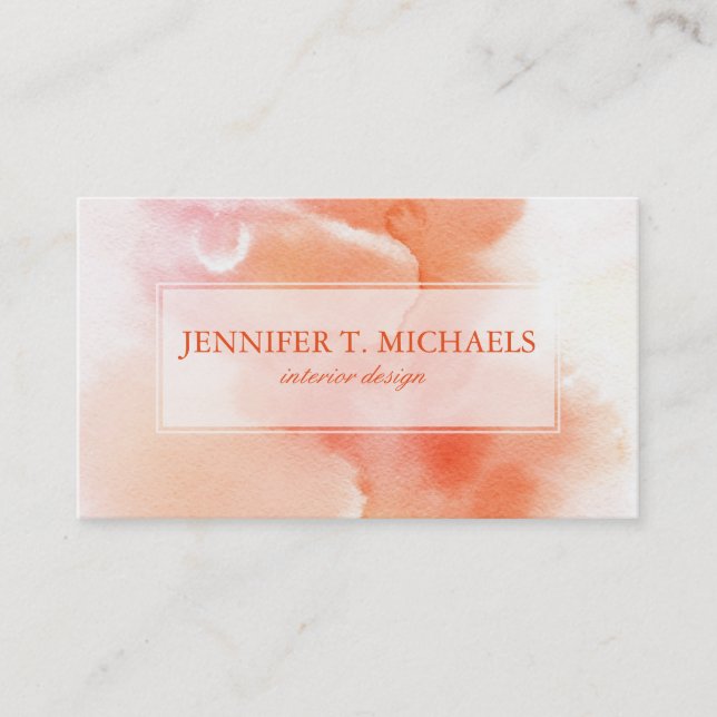 Carte De Visite Arrière - plan peint à la main 6 d'aquarelle (Devant)