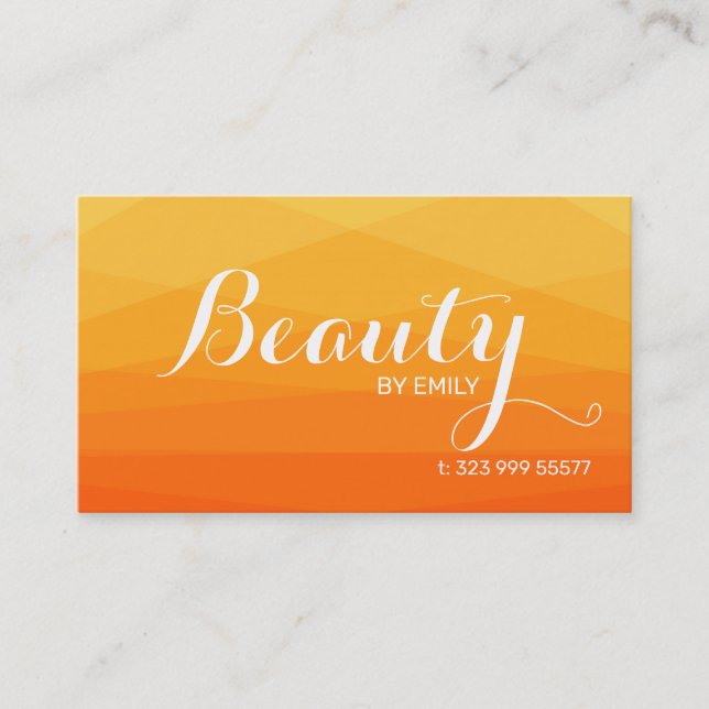 Carte De Visite Arrière - plan Polygonal Jaune Et Orange (Devant)