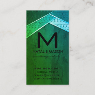 Carte De Visite Arrière - plan Texture verte   Géométrique