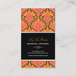 Carte De Visite Arrière - plan vintage de la damassé de rossi de