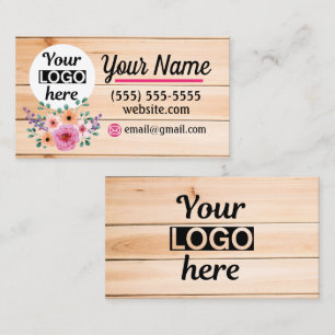 carte de visite arrière - plan vintage en bois de 