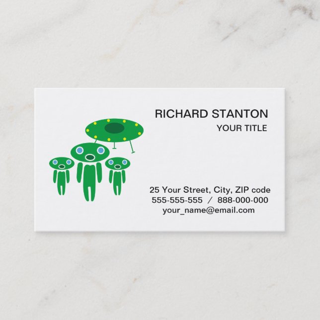 Carte De Visite arrivée des Aliens (Devant)