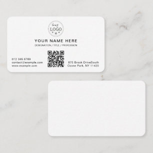 Carte De Visite Arrondi blanc moderne personnalisable