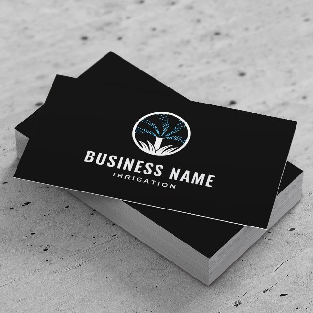Carte De Visite Arrosage de la pelouse et d'irrigation Paysage noi (Créateur téléchargé)