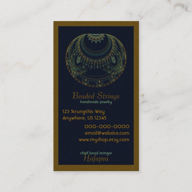 Carte De Visite Art Abstrait (Devant)