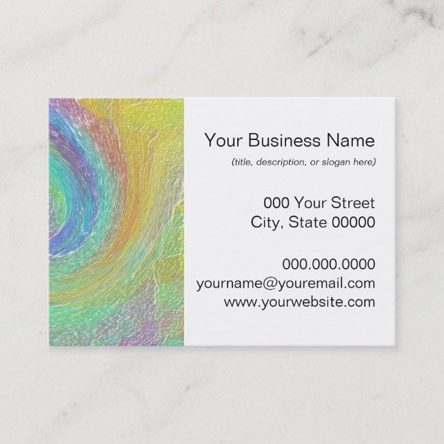 Carte De Visite Art abstrait Cyclone Arc-en-ciel (Devant)