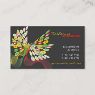 Carte De Visite Art abstrait de rétro mouche moderne de papillon