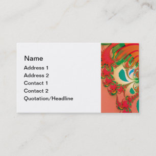 Carte De Visite Art abstrait fractal de hibou rouge