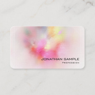 Carte De Visite Art Abstrait moderne coloré Premium Linen élégant