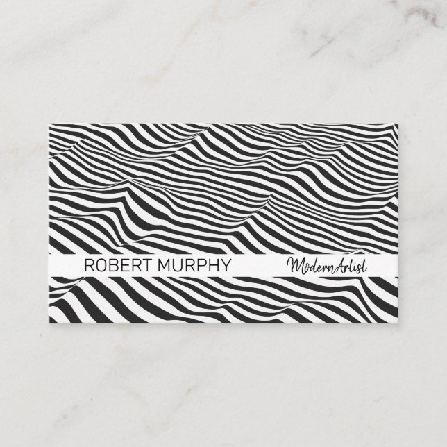 Carte De Visite Art Abstrait | Vague à bandes (Devant)