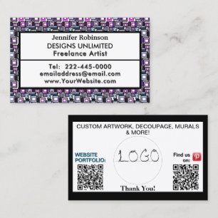 Carte De Visite Art Business QR Code Logo TOUTE ENTREPRISE