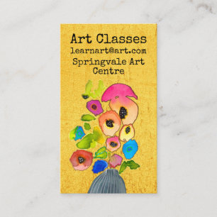 Carte De Visite Art Classes artiste entreprise florale