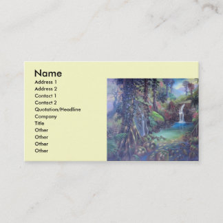 Carte De Visite Art de cascades de rivière de paysage de forêt