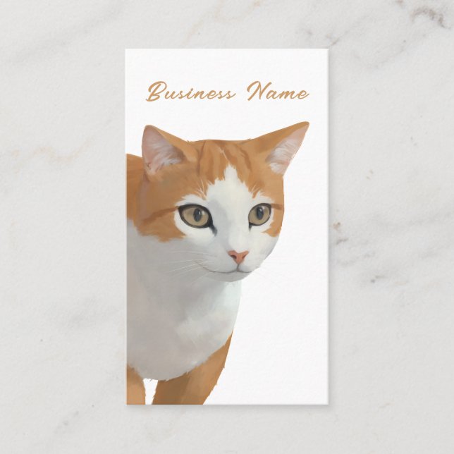 Carte De Visite Art de chat roux adorable  (Devant)