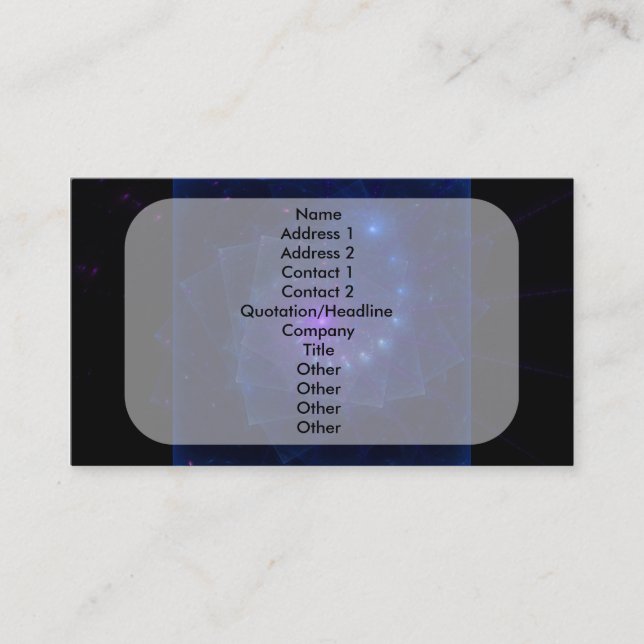 Carte De Visite Art de fractale "d'esprit de glaçon" (Devant)