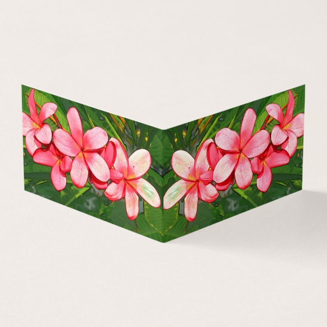 Carte De Visite Art de Frangipanier Tropical Rose (Extérieur)