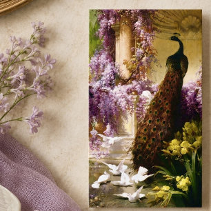 Carte De Visite Art de jardin vintage au paon