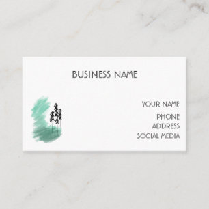Carte De Visite art de l'arbre vert scandinave simple moderne ment