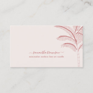 Carte De Visite Art de ligne tropicale moderne beige terracotta pa