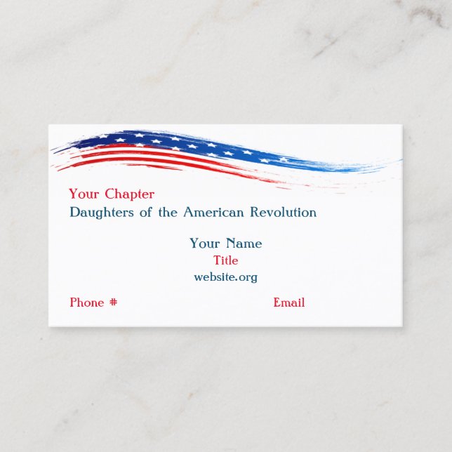 Carte De Visite Art de mot de chapitre de DAR (Devant)