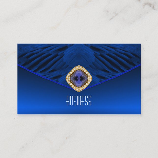 Carte de visite Art Déco Bijou Diamant Bleu (Devant)