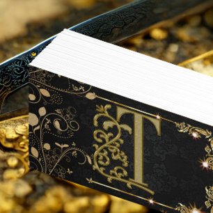 Carte De Visite Art Déco Chic Elegant Black Gold Hair Styliste