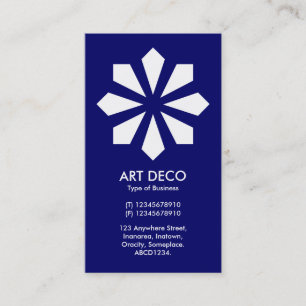 Carte De Visite Art Déco Flower Star - Navy Blue 000066