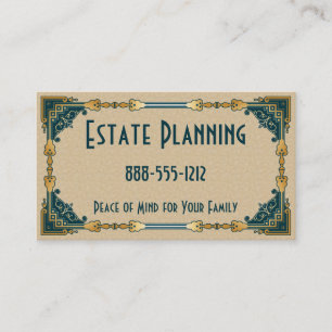 Carte De Visite Art Déco Green et Gold encadré professionnel